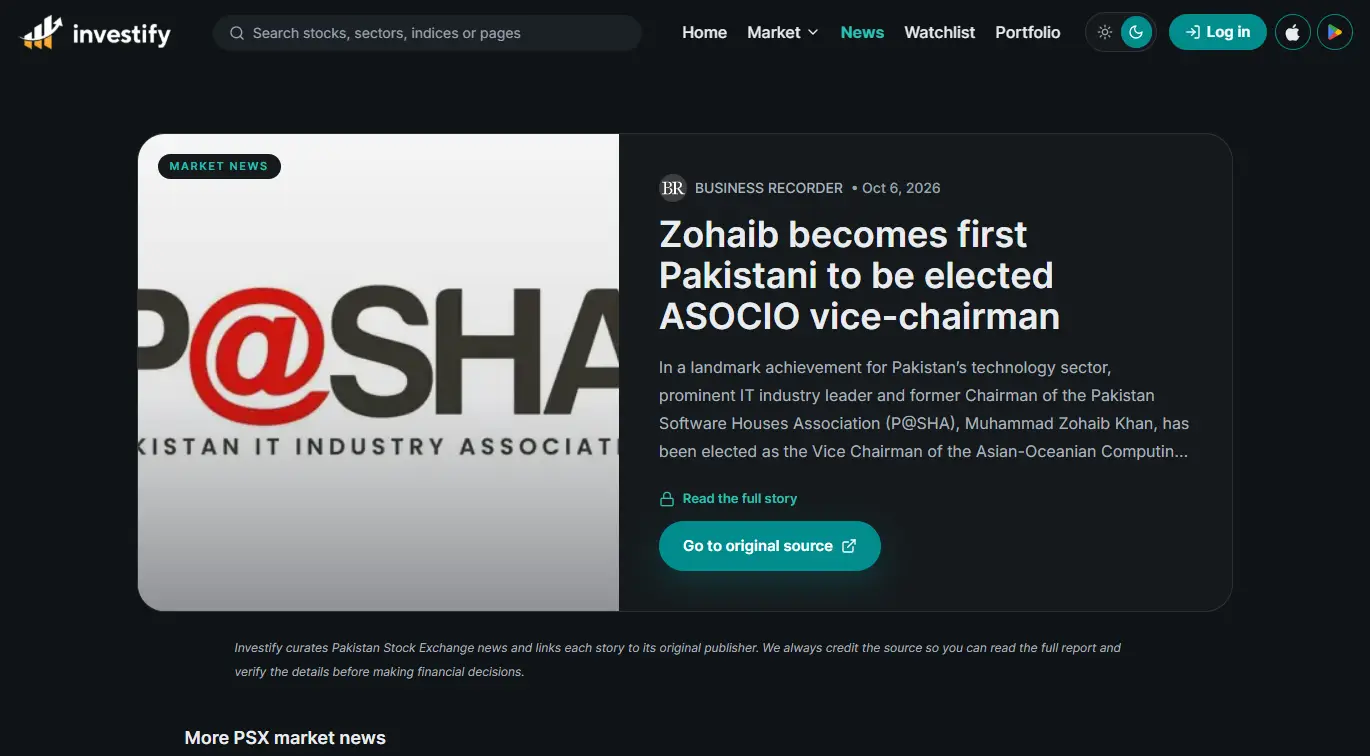 Investify — Zohaib becomes first Pakistani elected ASOCIO vice chairman