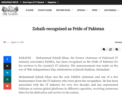 Muhammad Zohaib Khan — Pride of Pakistan